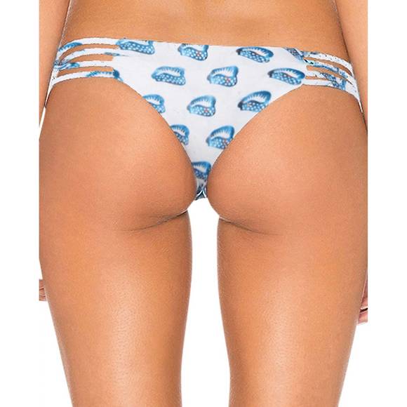NEW STONE FOX SWIM gypsy braided cheeky bikini bottom in sfs conch shell - Picture 2 of 2